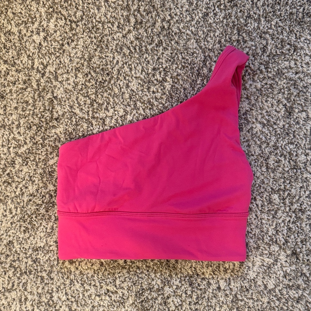 lululemon athletica One-Shoulder Sports Bra in Bright Pink